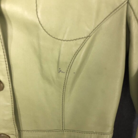 Vintage Y2K Wilsons Leather Green Leather Jacket Size Small - Picture 2 of 10